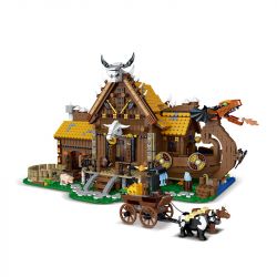 MorkModel 033051 Mork Model 033051 TÚP LỀU VIKING bộ đồ chơi xếp lắp ráp ghép mô hình Vikings THE VIKINGS HOUSE Người Viking 3129 khối