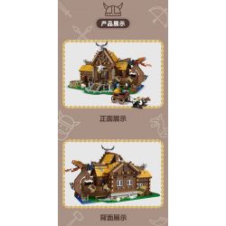 MorkModel 033051 Mork Model 033051 TÚP LỀU VIKING bộ đồ chơi xếp lắp ráp ghép mô hình Vikings THE VIKINGS HOUSE Người Viking 3129 khối