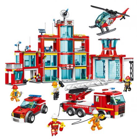 ZHEGAO QL2258 2258 TRỤ SỞ CHỮA CHÁY bộ đồ chơi xếp lắp ráp ghép mô hình City FIREFIGHTING HEADQUARTERS Thành Phố 1273 khối