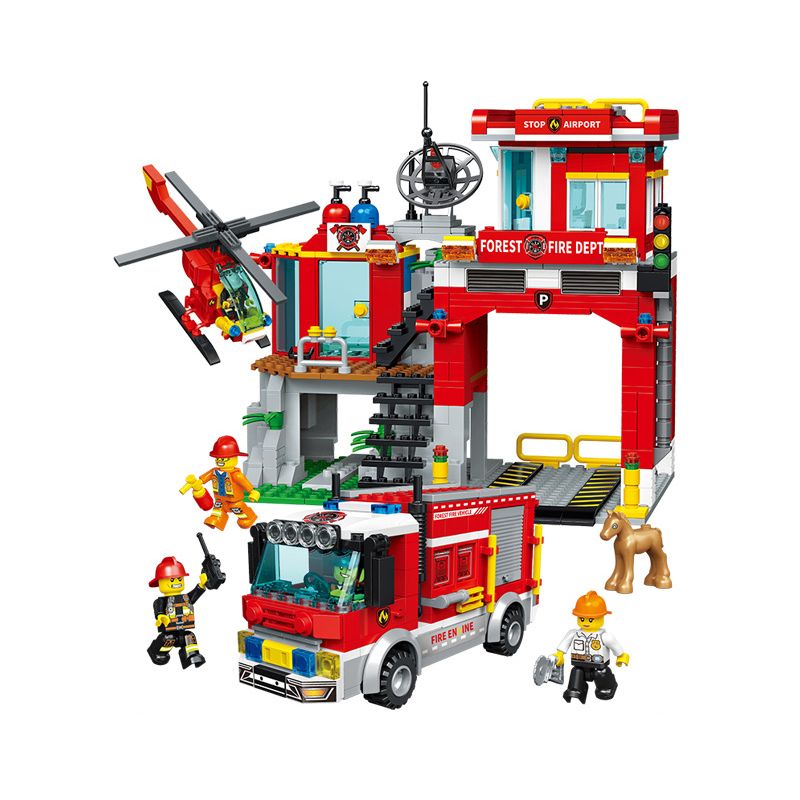 ZHEGAO QL2259 2259 CHỮA CHÁY RỪNG bộ đồ chơi xếp lắp ráp ghép mô hình City Thành Phố 776 khối