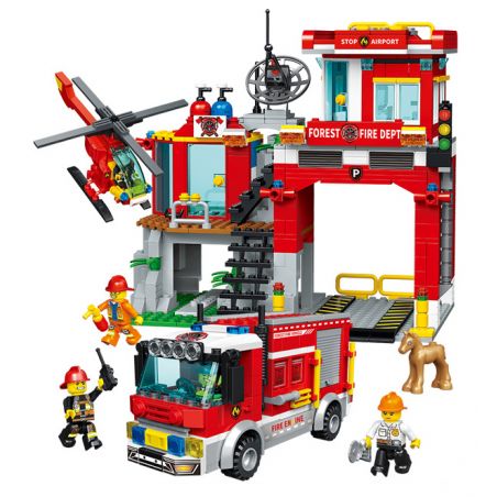 ZHEGAO QL2259 2259 CHỮA CHÁY RỪNG bộ đồ chơi xếp lắp ráp ghép mô hình City Thành Phố 776 khối