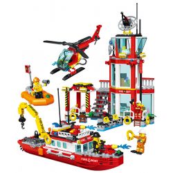 ZHEGAO QL2260 2260 DỊCH VỤ CHỮA CHÁY BIỂN bộ đồ chơi xếp lắp ráp ghép mô hình City MARITIME FIRE STATION Thành Phố 779 khối