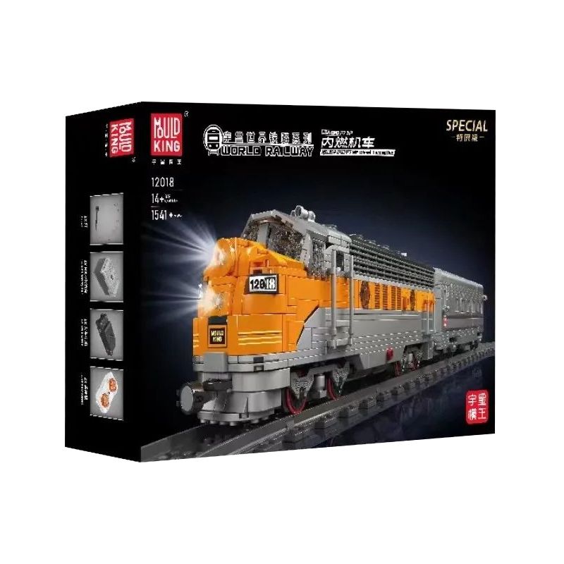 JMBRICKLAYER 51107 MouldKing 12018 Mould King 12018 ĐẦU MÁY DIESEL EMD F7 WP CỦA HOA KỲ bộ đồ chơi xếp lắp ráp ghép mô hình City USA EMD F7 WP DIESEL LOCOMOTIVE Thành Phố 1541 khối
