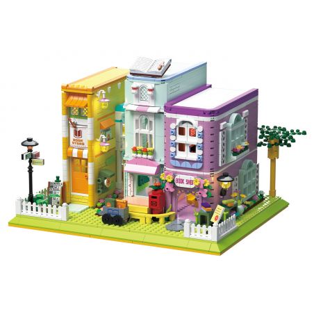 ZHEGAO 612023 HIỆU SÁCH CÀ PHÊ bộ đồ chơi xếp lắp ráp ghép mô hình Creator COFFEE BOOKSTORE Sáng Tạo 1699 khối