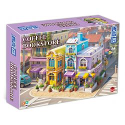 ZHEGAO 612023 HIỆU SÁCH CÀ PHÊ bộ đồ chơi xếp lắp ráp ghép mô hình Creator COFFEE BOOKSTORE Sáng Tạo 1699 khối