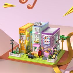 ZHEGAO 612023 HIỆU SÁCH CÀ PHÊ bộ đồ chơi xếp lắp ráp ghép mô hình Creator COFFEE BOOKSTORE Sáng Tạo 1699 khối