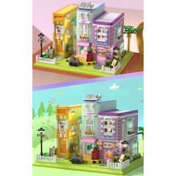 ZHEGAO 612023 HIỆU SÁCH CÀ PHÊ bộ đồ chơi xếp lắp ráp ghép mô hình Creator COFFEE BOOKSTORE Sáng Tạo 1699 khối