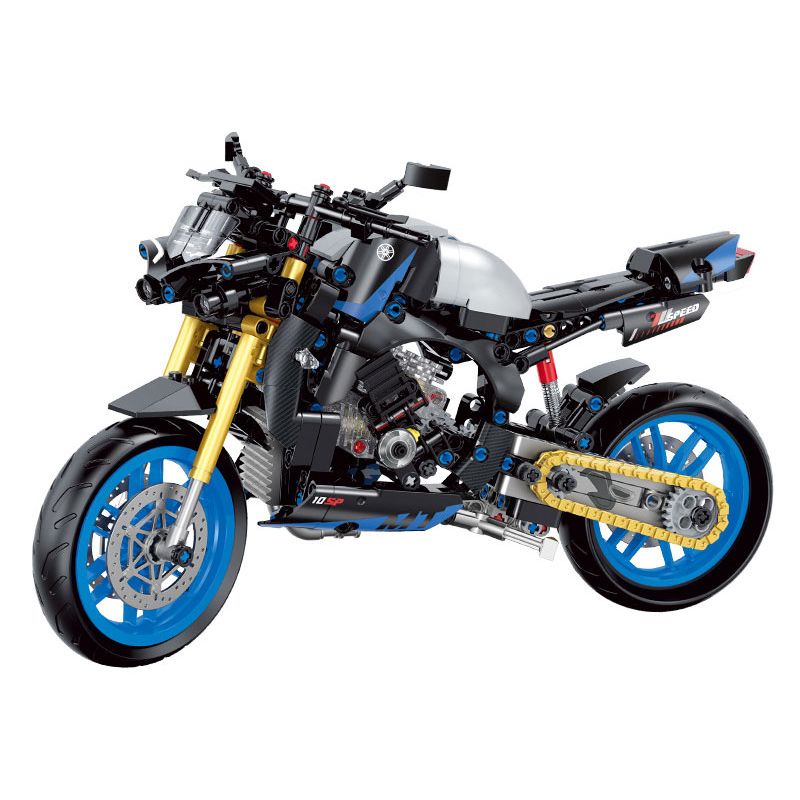 DOUBLE HEIGHT 60509 XE MÁY YAMAHA MT1O tỷ lệ 1:8 bộ đồ chơi xếp lắp ráp ghép mô hình Technic Kỹ Thuật Công Nghệ Cao Mô Hình Phương Tiện 638 khối