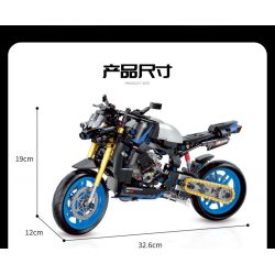 DOUBLE HEIGHT 60509 XE MÁY YAMAHA MT1O tỷ lệ 1:8 bộ đồ chơi xếp lắp ráp ghép mô hình Technic Kỹ Thuật Công Nghệ Cao Mô Hình Phương Tiện 638 khối