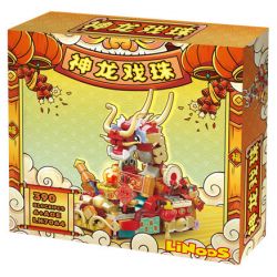LINOOS LN7064 7064 RỒNG CHƠI NGỌC TRAI bộ đồ chơi xếp lắp ráp ghép mô hình Creator DIVINE DEAGON PLAYING PEARL Sáng Tạo 390 khối