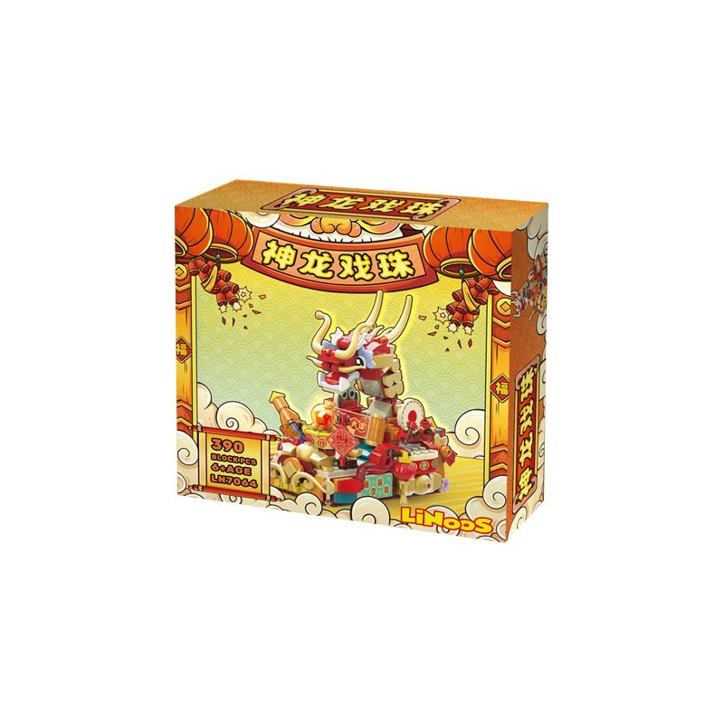 LINOOS LN7064 7064 RỒNG CHƠI NGỌC TRAI bộ đồ chơi xếp lắp ráp ghép mô hình Creator DIVINE DEAGON PLAYING PEARL Sáng Tạo 390 khối