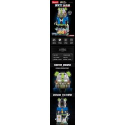 WANGAO 188020 DU KHÁCH NGUY HIỂM 15 GẤU CƠ KHÍ 400% bộ đồ chơi xếp lắp ráp ghép mô hình BEAR ROBOT