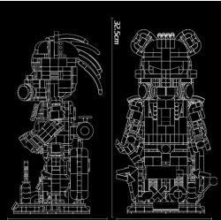 WANGAO 188020 DU KHÁCH NGUY HIỂM 15 GẤU CƠ KHÍ 400% bộ đồ chơi xếp lắp ráp ghép mô hình BEAR ROBOT