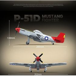 QuanGuan 100278 Quan Guan 100278 MÁY BAY CHIẾN ĐẤU P-51D MUSTANG bộ đồ chơi xếp lắp ráp ghép mô hình Military Army P-51D MUSTANG FIGHTER Quân Sự Bộ Đội 580 khối