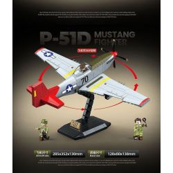 QuanGuan 100278 Quan Guan 100278 MÁY BAY CHIẾN ĐẤU P-51D MUSTANG bộ đồ chơi xếp lắp ráp ghép mô hình Military Army P-51D MUSTANG FIGHTER Quân Sự Bộ Đội 580 khối