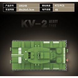 QuanGuan 100248 Quan Guan 100248 XE TĂNG HẠNG NẶNG KV-2 CỦA LIÊN XÔ bộ đồ chơi xếp lắp ráp ghép mô hình Military Army KV-2 HEAVY TANK Quân Sự Bộ Đội 472 khối