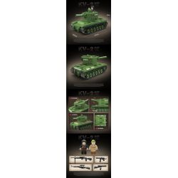 QuanGuan 100248 Quan Guan 100248 XE TĂNG HẠNG NẶNG KV-2 CỦA LIÊN XÔ bộ đồ chơi xếp lắp ráp ghép mô hình Military Army KV-2 HEAVY TANK Quân Sự Bộ Đội 472 khối
