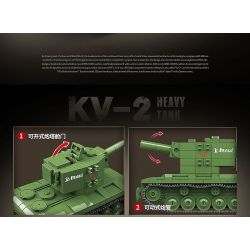 QuanGuan 100248 Quan Guan 100248 XE TĂNG HẠNG NẶNG KV-2 CỦA LIÊN XÔ bộ đồ chơi xếp lắp ráp ghép mô hình Military Army KV-2 HEAVY TANK Quân Sự Bộ Đội 472 khối