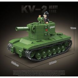 QuanGuan 100248 Quan Guan 100248 XE TĂNG HẠNG NẶNG KV-2 CỦA LIÊN XÔ bộ đồ chơi xếp lắp ráp ghép mô hình Military Army KV-2 HEAVY TANK Quân Sự Bộ Đội 472 khối