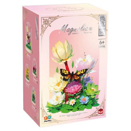 ZHEGAO 623000 HOA MỘC LAN bộ đồ chơi xếp lắp ráp ghép mô hình Creator MAGNOLIA FLOWER Sáng Tạo 592 khối