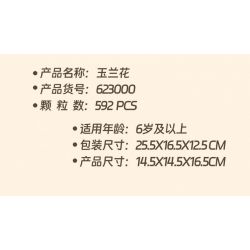 ZHEGAO 623000 HOA MỘC LAN bộ đồ chơi xếp lắp ráp ghép mô hình Creator MAGNOLIA FLOWER Sáng Tạo 592 khối