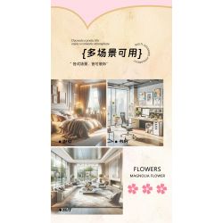 ZHEGAO 623000 HOA MỘC LAN bộ đồ chơi xếp lắp ráp ghép mô hình Creator MAGNOLIA FLOWER Sáng Tạo 592 khối