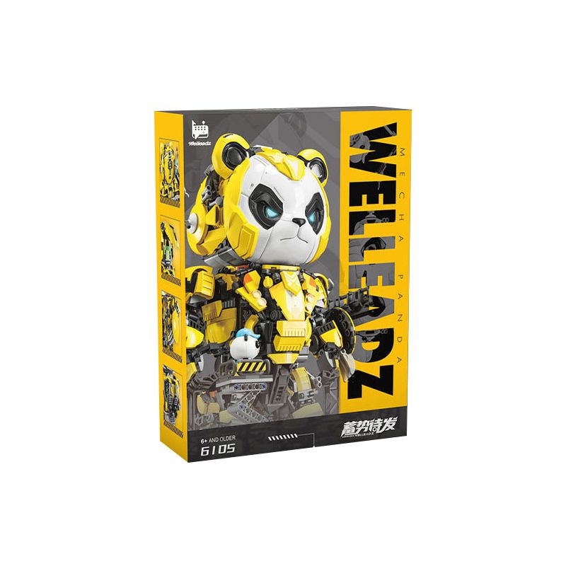 WELLEADZ 6105 GẤU TRÚC CƠ KHÍ bộ đồ chơi xếp lắp ráp ghép mô hình MECHA PANDA FIGHTING 2198 khối