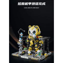 WELLEADZ 6105 GẤU TRÚC CƠ KHÍ bộ đồ chơi xếp lắp ráp ghép mô hình MECHA PANDA FIGHTING 2198 khối