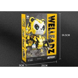 WELLEADZ 6105 GẤU TRÚC CƠ KHÍ bộ đồ chơi xếp lắp ráp ghép mô hình MECHA PANDA FIGHTING 2198 khối