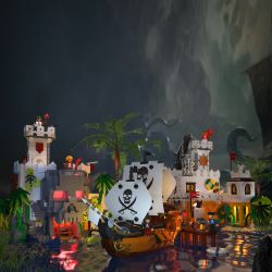 ZHEGAO 612021 VỊNH CƯỚP BIỂN bộ đồ chơi xếp lắp ráp ghép mô hình Pirates Of The Caribbean PIRATE BAY Cướp Biển Vùng Caribe 2461 khối