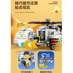 SEMBO 202218 NHÓM CHIẾN ĐẤU CƠ SIÊU DỄ THƯƠNG TRỰC THĂNG Z-20 bộ đồ chơi xếp lắp ráp ghép mô hình Military Army Quân Sự Bộ Đội 445 khối