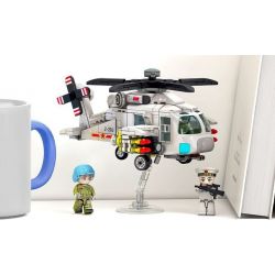 SEMBO 202218 NHÓM CHIẾN ĐẤU CƠ SIÊU DỄ THƯƠNG TRỰC THĂNG Z-20 bộ đồ chơi xếp lắp ráp ghép mô hình Military Army Quân Sự Bộ Đội 445 khối