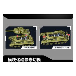 PanlosBrick 632012 Panlos Brick 632012 XE TĂNG T-34 bộ đồ chơi xếp lắp ráp ghép mô hình Military Army Quân Sự Bộ Đội 1726 khối