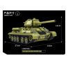 PanlosBrick 632012 Panlos Brick 632012 XE TĂNG T-34 bộ đồ chơi xếp lắp ráp ghép mô hình Military Army Quân Sự Bộ Đội 1726 khối