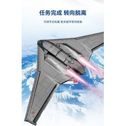 SEMBO 202197 non  MỘT QUỐC GIA HÙNG MẠNH MÁY BAY NÉM BOM TÀNG HÌNH bộ đồ chơi xếp lắp ráp ghép mô hình Military Army Quân Sự Bộ Đội 1163 khối