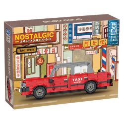 ZHEGAO 991010 non  TAXI CỔ ĐIỂN bộ đồ chơi xếp lắp ráp ghép mô hình City NOSTALGIC CLASSIC BUS Thành Phố 700 khối