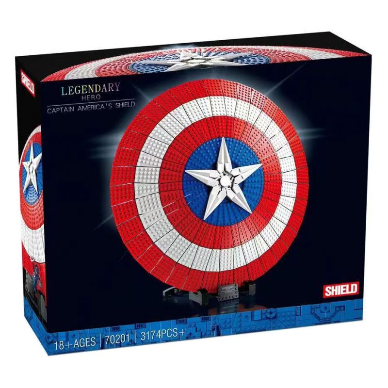 NOT  BUILDABLE CAPTAIN AMERICA'S SHEILD 76262 ZIMO 70201 xếp lắp ráp ghép mô hình KHIÊN CỦA CAPTAIN AMERICA ĐỘI TRƯỞNG MỸ Marvel Super Heroes Siêu Anh Hùng Marvel 3128 khối