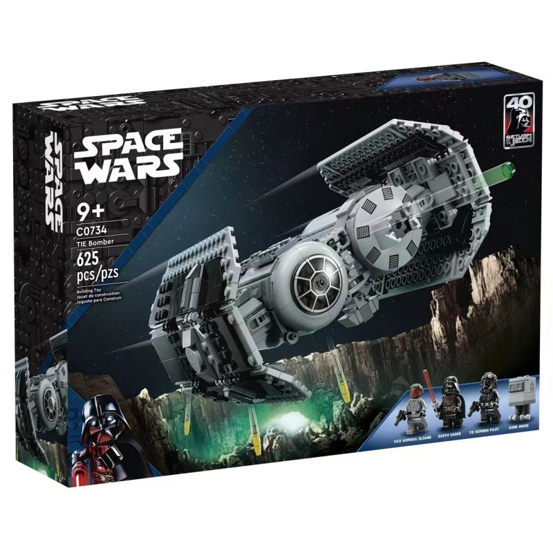 NOT  TIE BOMBER 75347 C0734 0734 xếp lắp ráp ghép mô hình MÁY BAY NÉM BOM TIE TITAN Star Wars Chiến Tranh Giữa Các Vì Sao 625 khối