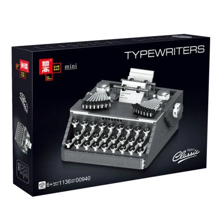 ZHEGAO 00940 non  MÁY ĐÁNH CHỮ CỔ ĐIỂN bộ đồ chơi xếp lắp ráp ghép mô hình Creator Expert TYPEWRITERS Chuyên Gia Sáng Tạo 1136 khối