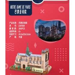 LINOOS LN7058 7058 NHÀ THỜ ĐỨC BÀ PARIS bộ đồ chơi xếp lắp ráp ghép mô hình Architecture FAMOUS LANDMARK NOTRE DAME DE PARIS Công Trình Kiến Trúc 303 khối