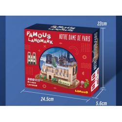 LINOOS LN7058 7058 NHÀ THỜ ĐỨC BÀ PARIS bộ đồ chơi xếp lắp ráp ghép mô hình Architecture FAMOUS LANDMARK NOTRE DAME DE PARIS Công Trình Kiến Trúc 303 khối