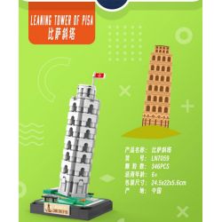 LINOOS LN7059 7059 THÁP NGHIÊNG PISA bộ đồ chơi xếp lắp ráp ghép mô hình Architecture FAMOUS LANDMARK LEANING TOWER OF PISA Công Trình Kiến Trúc 346 khối