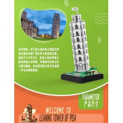 LINOOS LN7059 7059 THÁP NGHIÊNG PISA bộ đồ chơi xếp lắp ráp ghép mô hình Architecture FAMOUS LANDMARK LEANING TOWER OF PISA Công Trình Kiến Trúc 346 khối