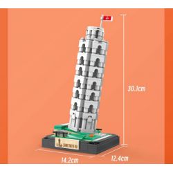 LINOOS LN7059 7059 THÁP NGHIÊNG PISA bộ đồ chơi xếp lắp ráp ghép mô hình Architecture FAMOUS LANDMARK LEANING TOWER OF PISA Công Trình Kiến Trúc 346 khối