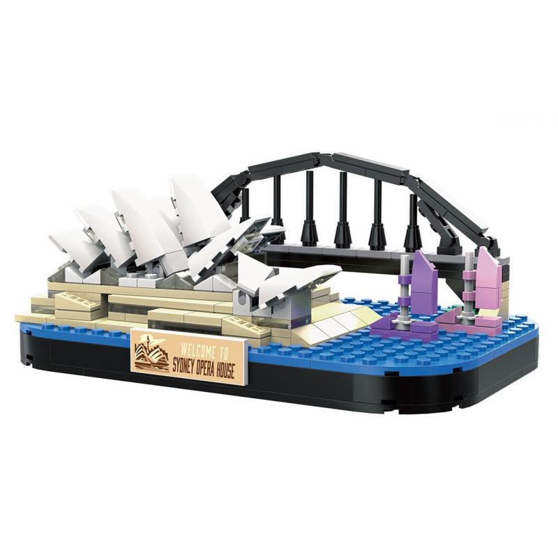 LINOOS LN7061 7061 NHÀ HÁT OPERA SYDNEY bộ đồ chơi xếp lắp ráp ghép mô hình Architecture FAMOUS LANDMARK SYDNEY OPERA HOUSE Công Trình Kiến Trúc 284 khối