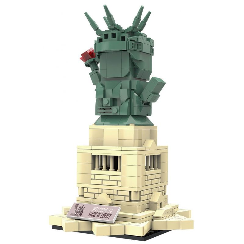 LINOOS LN7060 7060 TƯỢNG NỮ THẦN TỰ DO bộ đồ chơi xếp lắp ráp ghép mô hình Architecture FAMOUS LANDMARK STATUE OF LIBERTY Công Trình Kiến Trúc 385 khối
