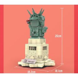 LINOOS LN7060 7060 TƯỢNG NỮ THẦN TỰ DO bộ đồ chơi xếp lắp ráp ghép mô hình Architecture FAMOUS LANDMARK STATUE OF LIBERTY Công Trình Kiến Trúc 385 khối