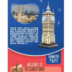 LINOOS LN7062 7062 THÁP ELIZABETH bộ đồ chơi xếp lắp ráp ghép mô hình Architecture FAMOUS LANDMARK THE ELIZABETH TOWER Công Trình Kiến Trúc 364 khối