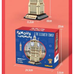 LINOOS LN7062 7062 THÁP ELIZABETH bộ đồ chơi xếp lắp ráp ghép mô hình Architecture FAMOUS LANDMARK THE ELIZABETH TOWER Công Trình Kiến Trúc 364 khối