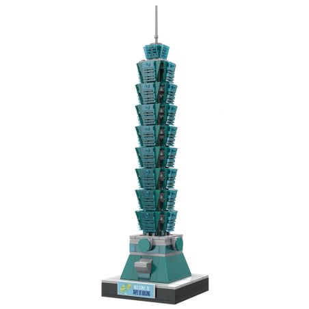 LINOOS LN7040 7040 TÒA NHÀ ĐÀI BẮC 101 bộ đồ chơi xếp lắp ráp ghép mô hình Architecture FAMOUS LANDMARK TAIPEI 101 BUILDING Công Trình Kiến Trúc 383 khối